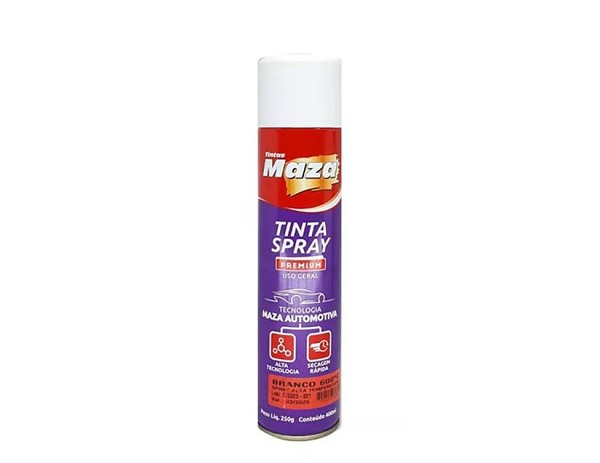 Tinta Spray 400ml/250g Branco Brilhante Maza (peça) 