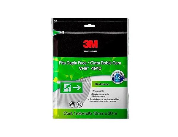 Fita Dupla Face Acrilico Transp 12mmx20mts 3m (rolo) 
