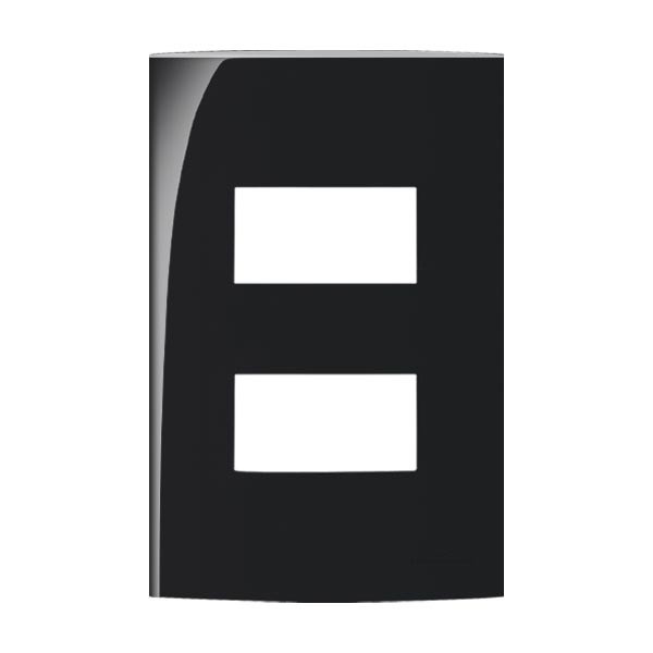 Placa 4x2 2 Postos Horiz Separados Ebony Sleek Pa015914 Mg (peça) 