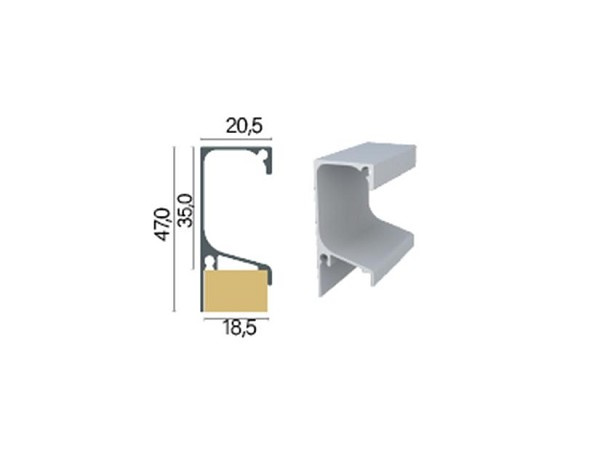 Perfil Pux Aluminio Rm-053 Supra Champagne Claro 18mm Rom (metro Linear) 