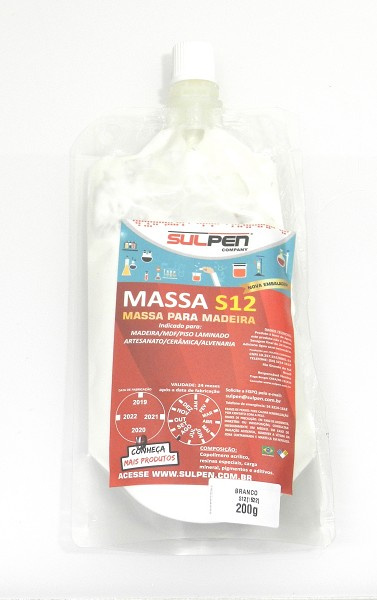 Massa Acrilica S12 100ml/200g Branca Sul (peça) 