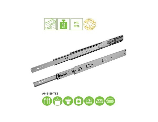 Corredica Telesc Tt45 700mm 45 Kg (a) Fgv (par) 