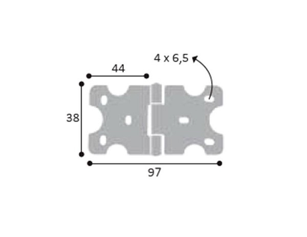 Dobradica L-509 Preta (peça) 