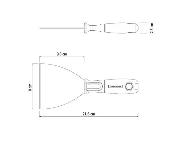 Espatula Rigida 10cm Cabo Plastico (peça) 