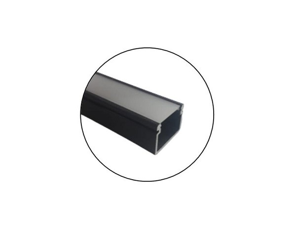 Perfil Led Vertex 20 Sobrepor 14x20x3000mm Preto-fosco Tas (peça) 