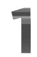 Numero Residencial "1" 60mm Cromado (peça) 