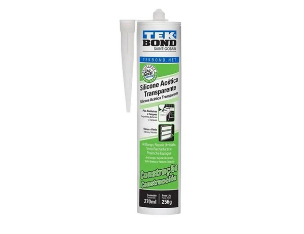 Silicone Acetico 256g/270ml Construcao Transp Tek (peça) 