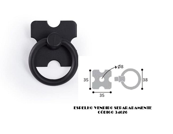 Puxador Pz 63 Preto (+ 34626) (peça) 