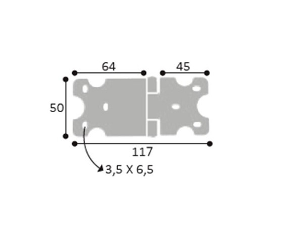 Dobradica L-113 Preta (peça) 