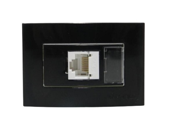 Tomada Informatica Rj45 Cat5e C/espelho Preto Sleek Pa017514 Mg Fll (peça) 