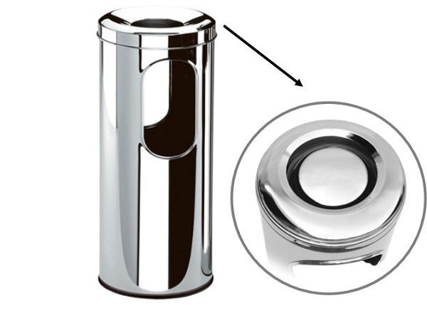 Cinzeiro/papeleiro 20x59cm Inox Fll (peça) 