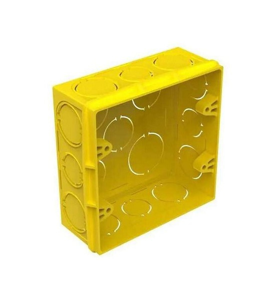 Caixa De Luz Quadrada 4x4 Amarelo (peça) 